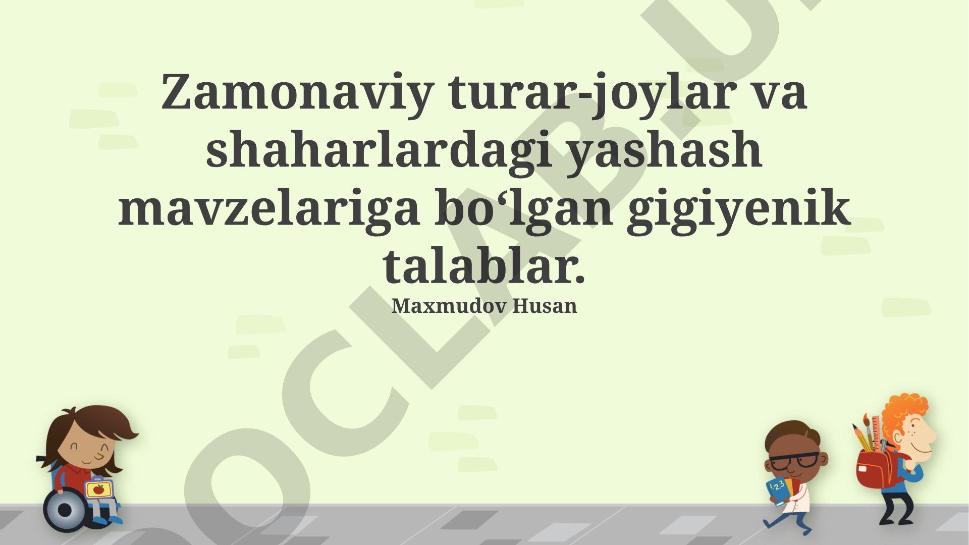 Zamonaviy turar-joylar va shaharlardagi yashash mavzelariga bo‘lgan gigiyenik talablar
