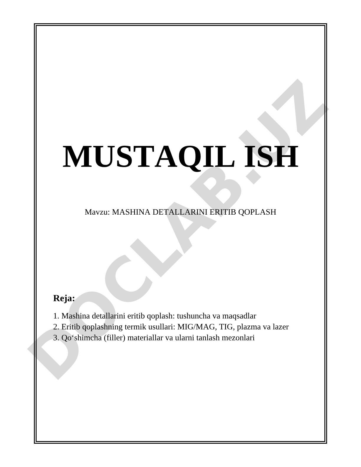 Mashina detallarini eritib qoplash