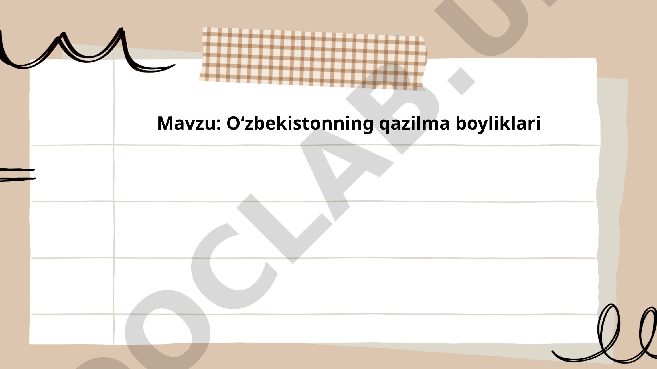 Oʻzbekistondagi neft, gaz va koʻmir konlari haqida taqdimot