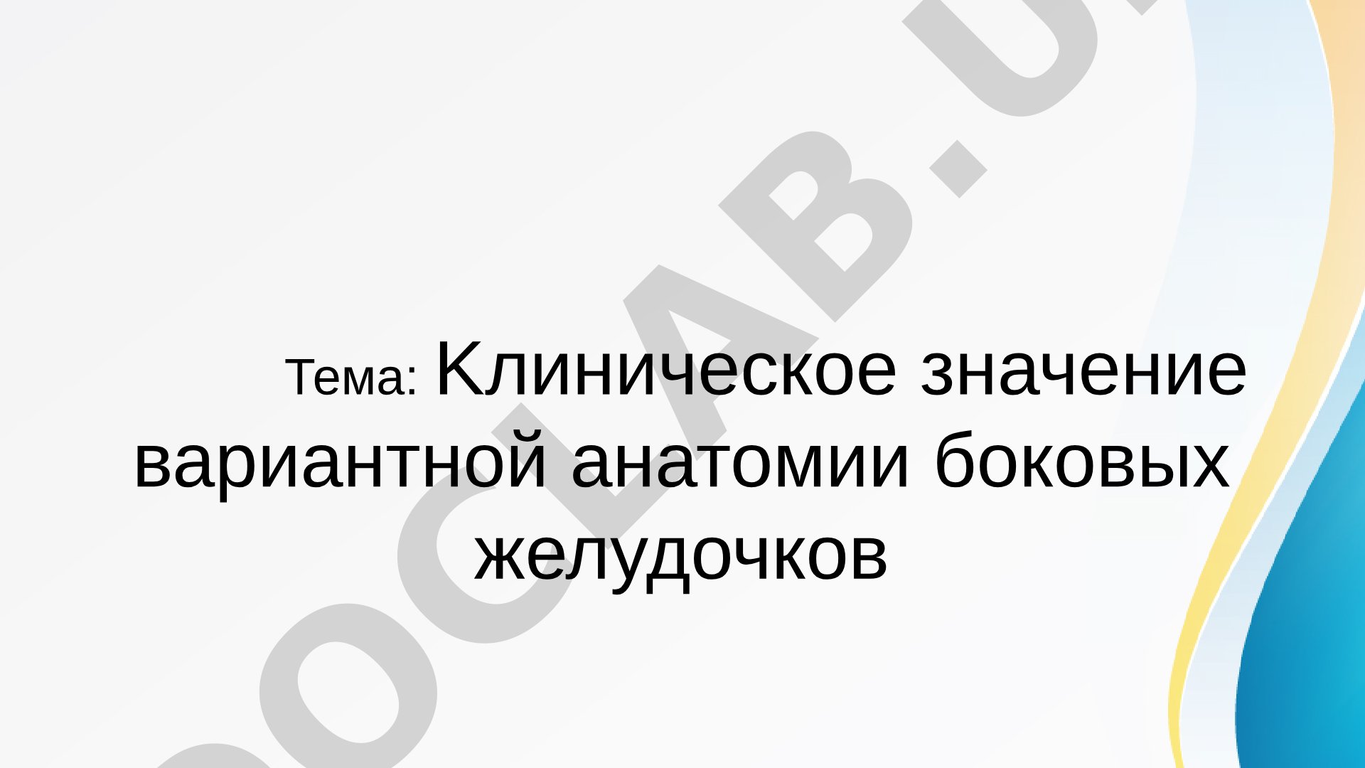 Клиническое значение вариантной анатомии боковых желудочков