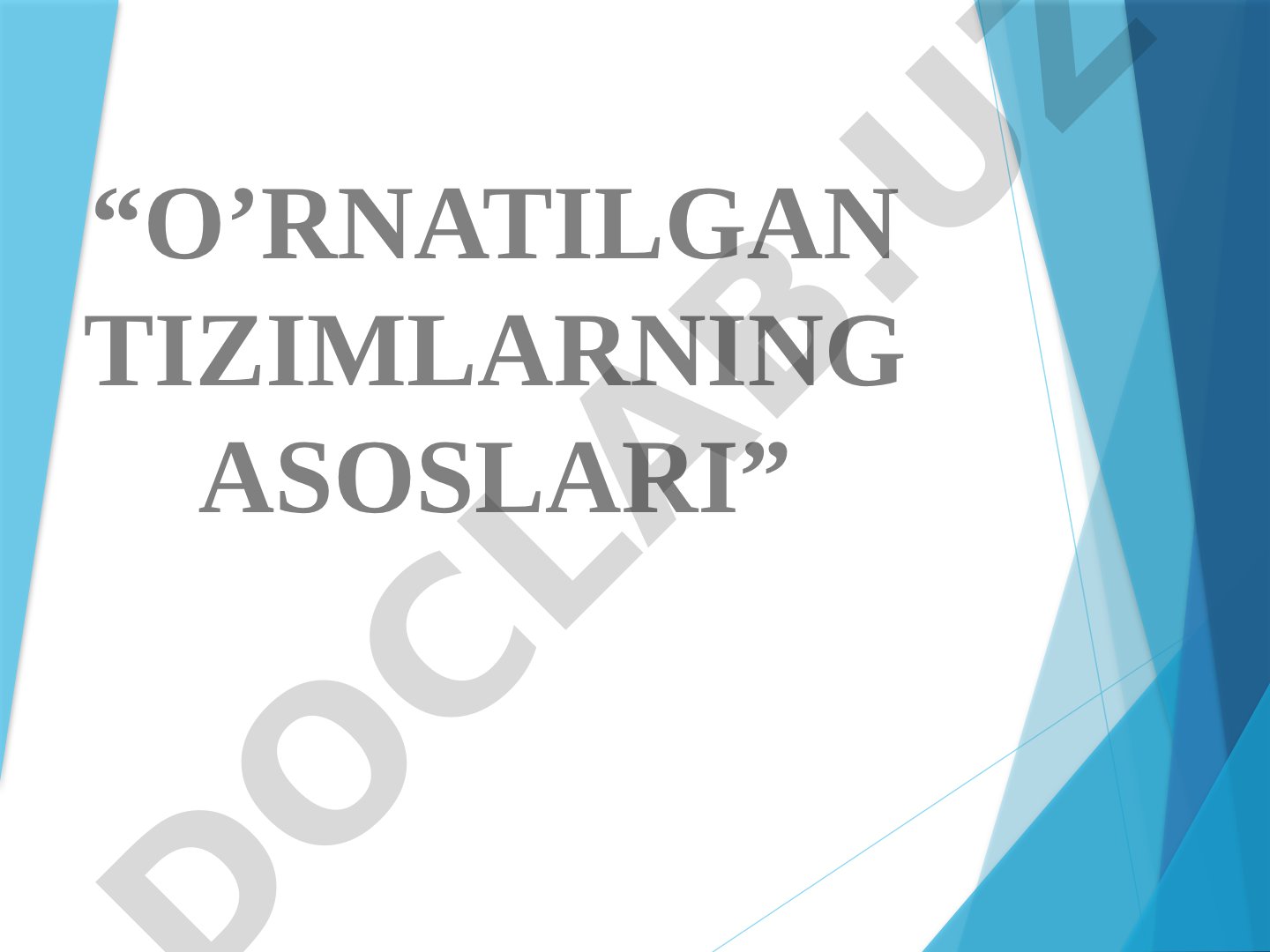 O'rnatilgan tizimlarning asoslari
