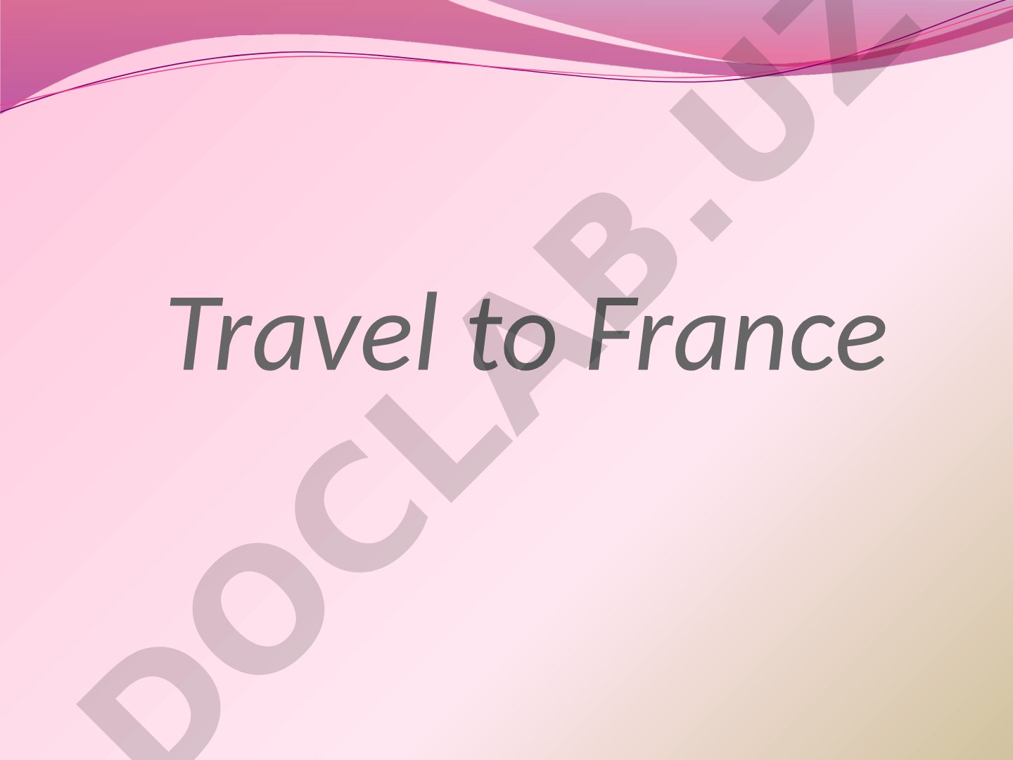 Travel to France