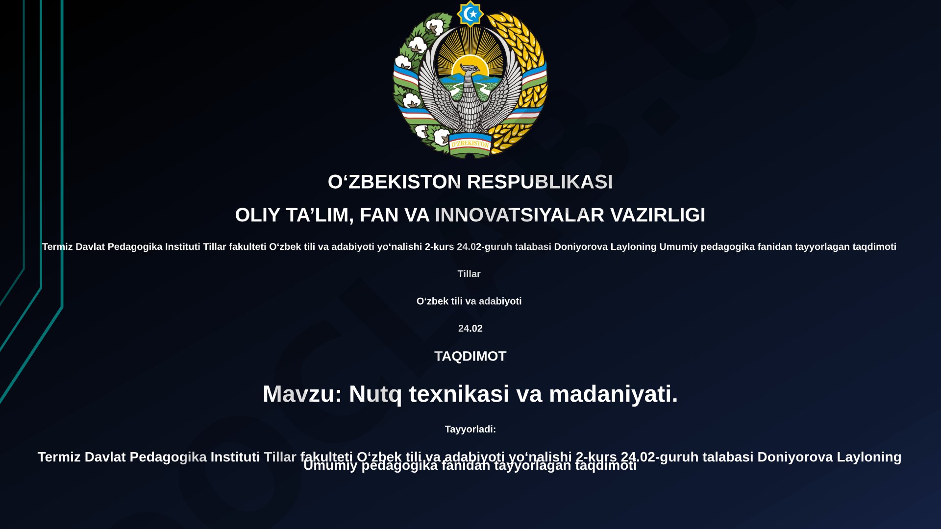 Nutq texnikasi va madaniyati