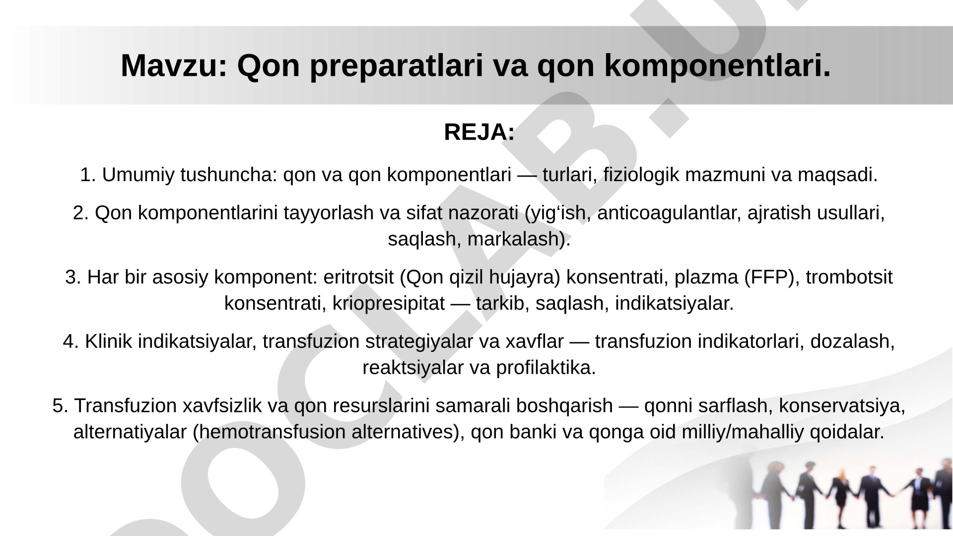 Qon preparatlari va qon komponentlari