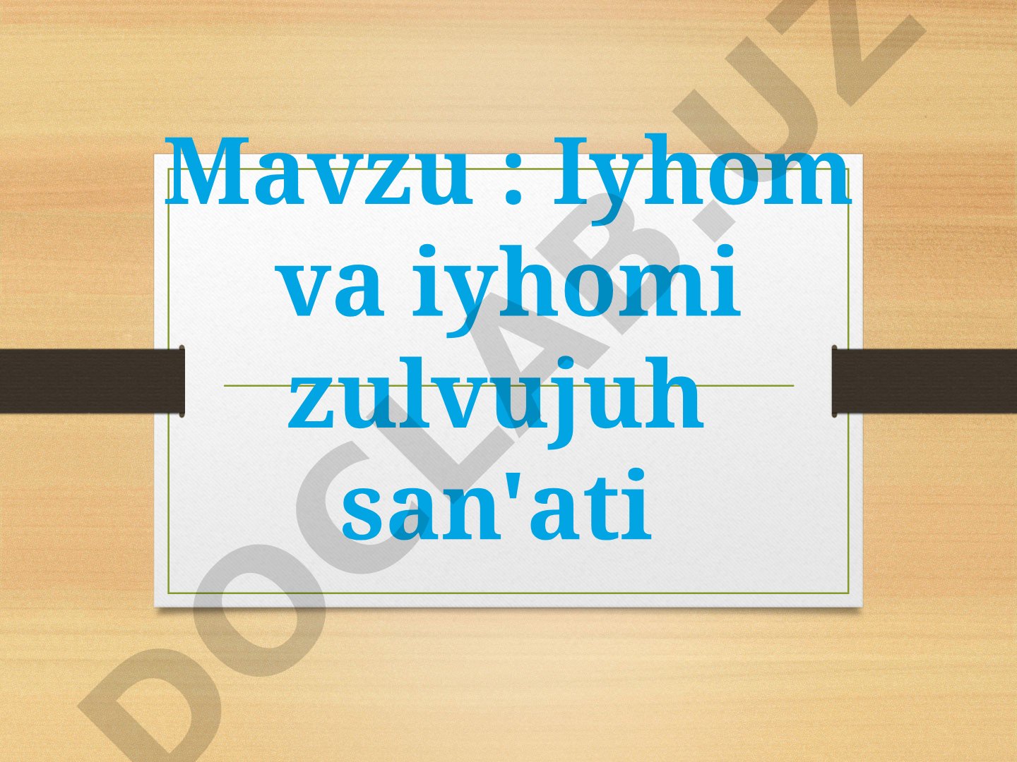 Iyhom va iyhomi zulvujuh san'ati