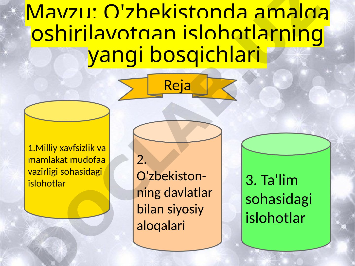 O'zbekistonda amalga oshirilayotgan islohotlarning yangi bosqichlari