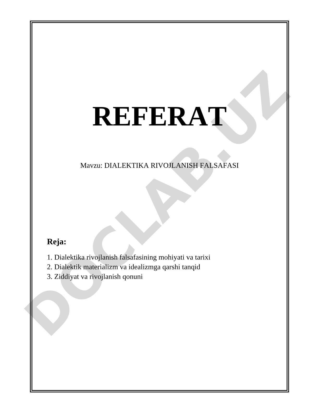 Dialektika rivojlanish falsafasi