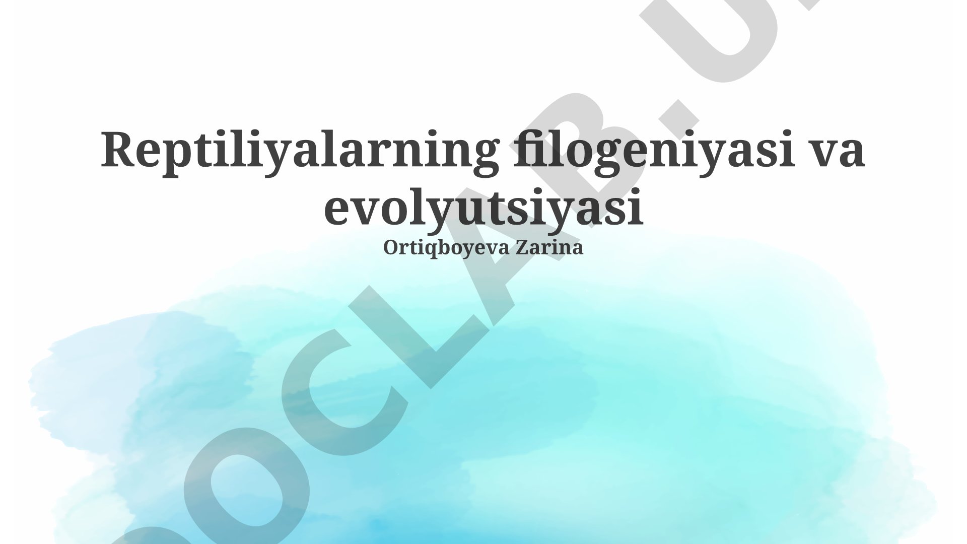 Reptiliyalarning filogeniyasi va evolyutsiyasi