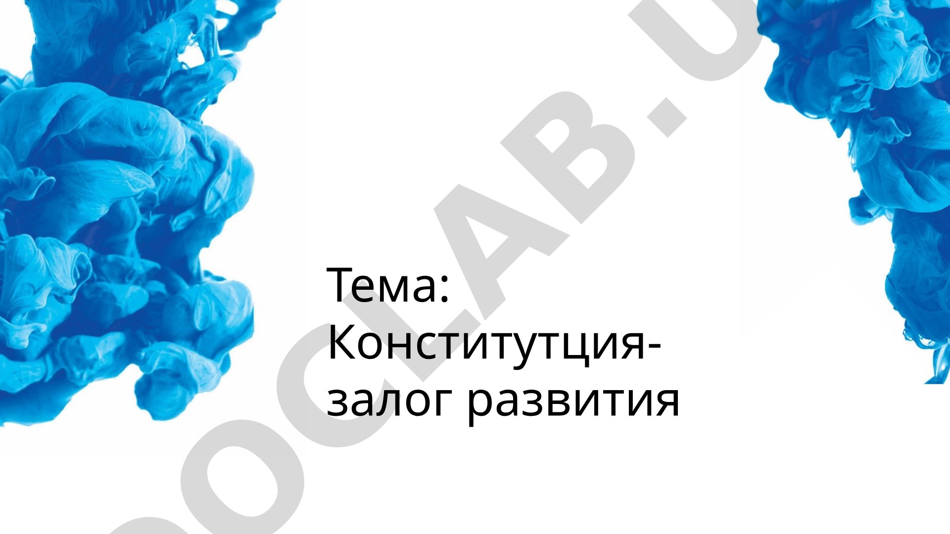 Конституция - залог развития