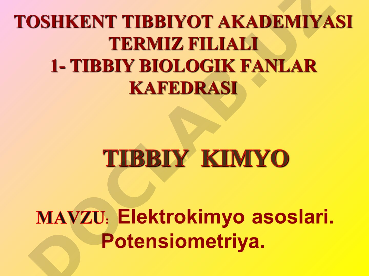 Odam organizmidagi biologik suyuqliklarning elektr o'tkazuvchanligi va elektrod jarayonlari