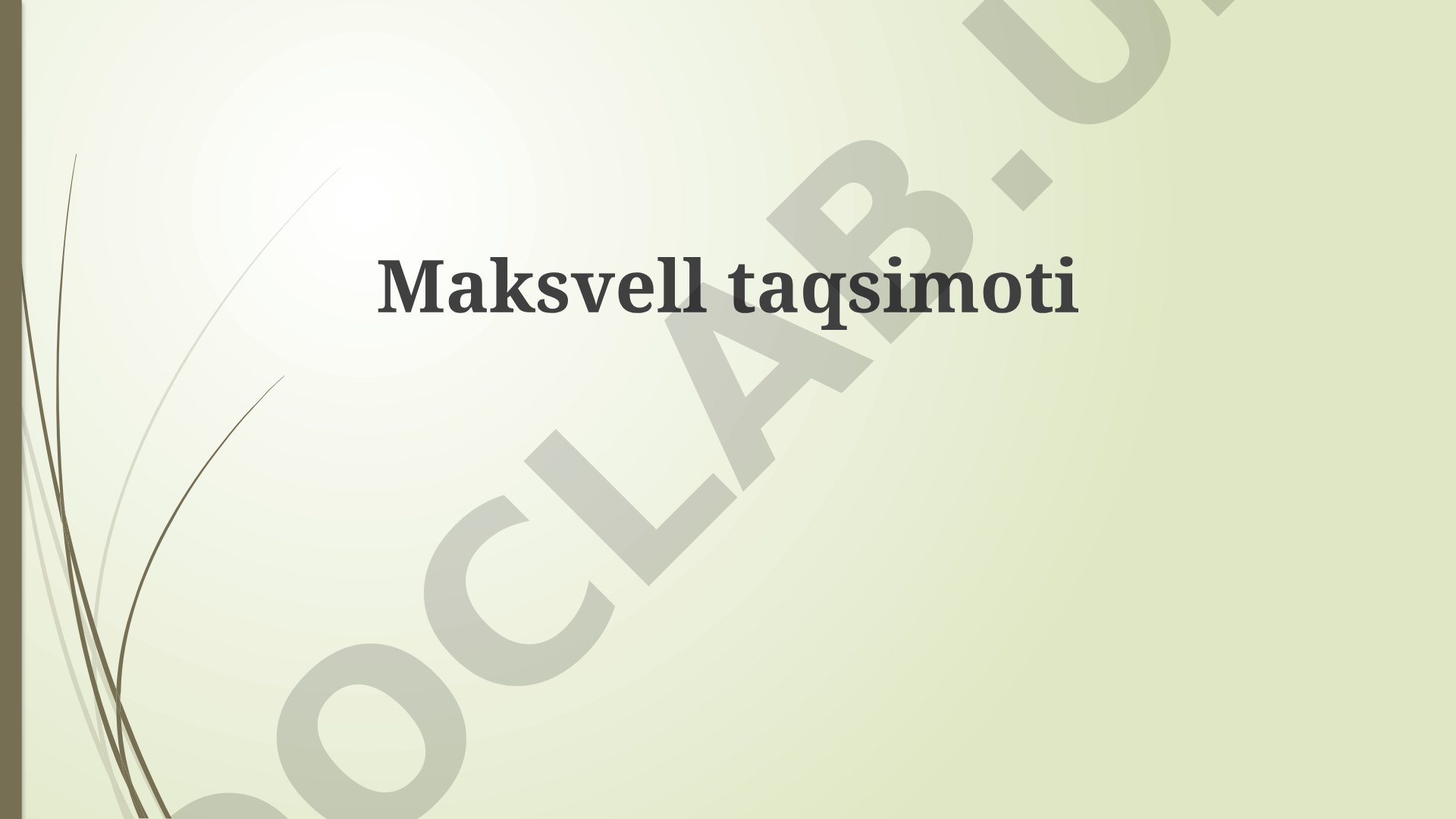 Maksvell taqsimoti