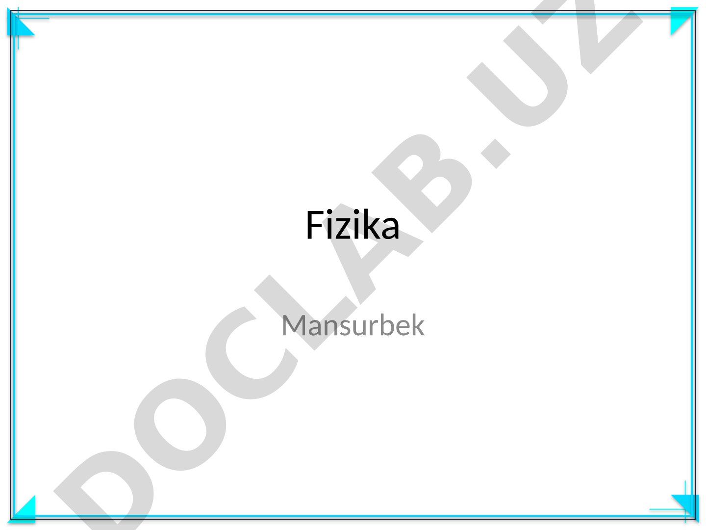 Fizika fanidan krossvord