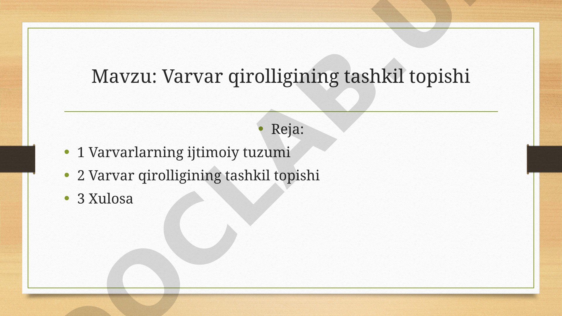Varvar qirolligining tashkil topishi