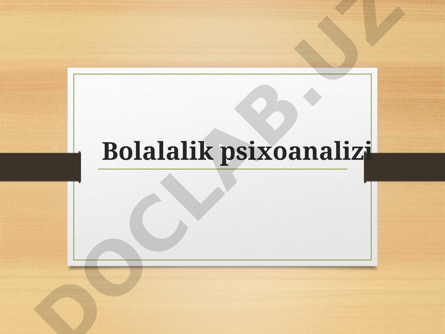 Bolalalik psixoanalizi mavzusida psixologiya tarmoqlari haqida