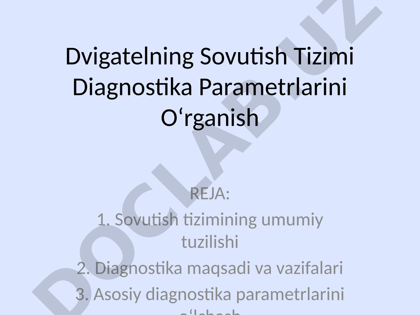 Dvigatelning Sovutish Tizimi Diagnostika Parametrlarini O‘rganish