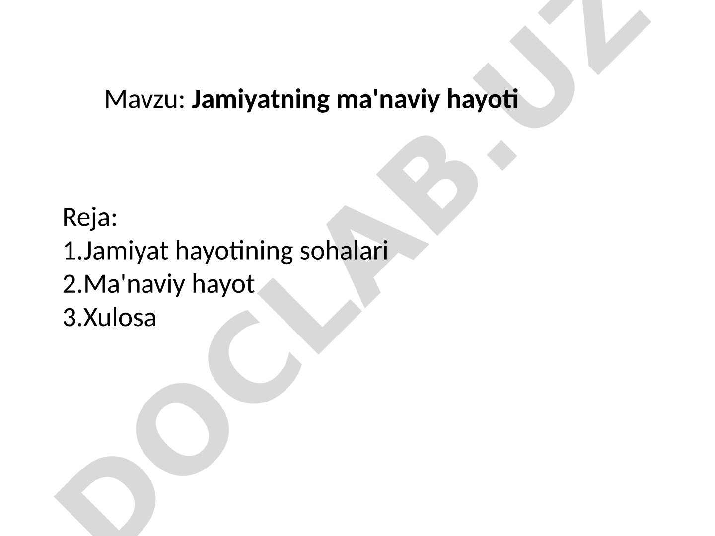 Jamiyatning ma'naviy hayoti