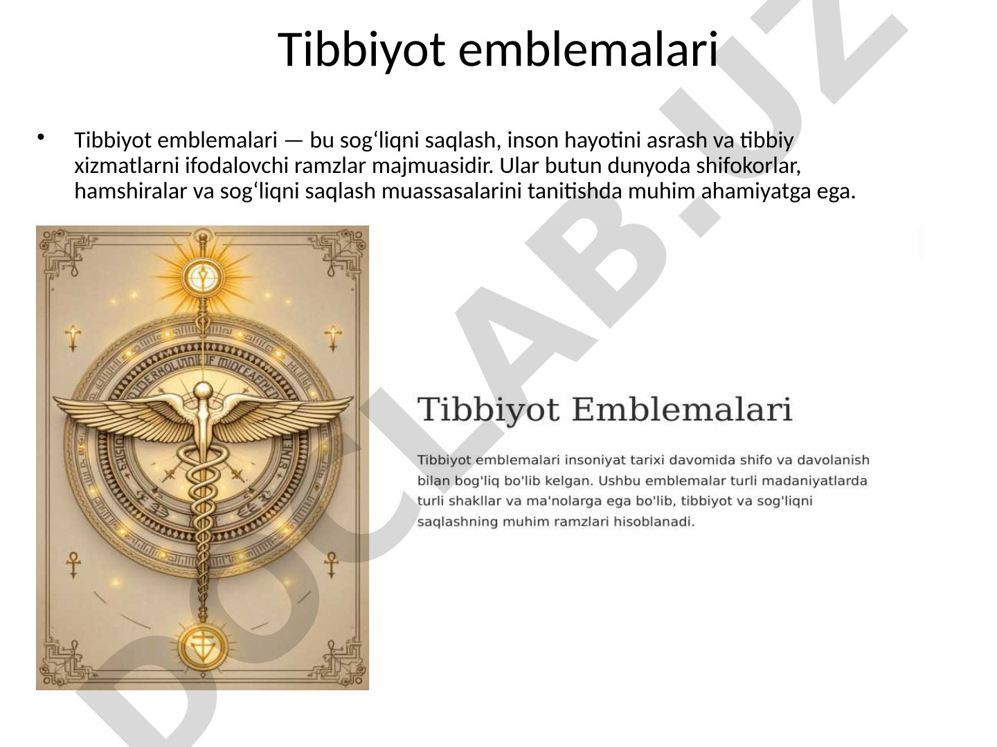 Tibbiyot emblemalari