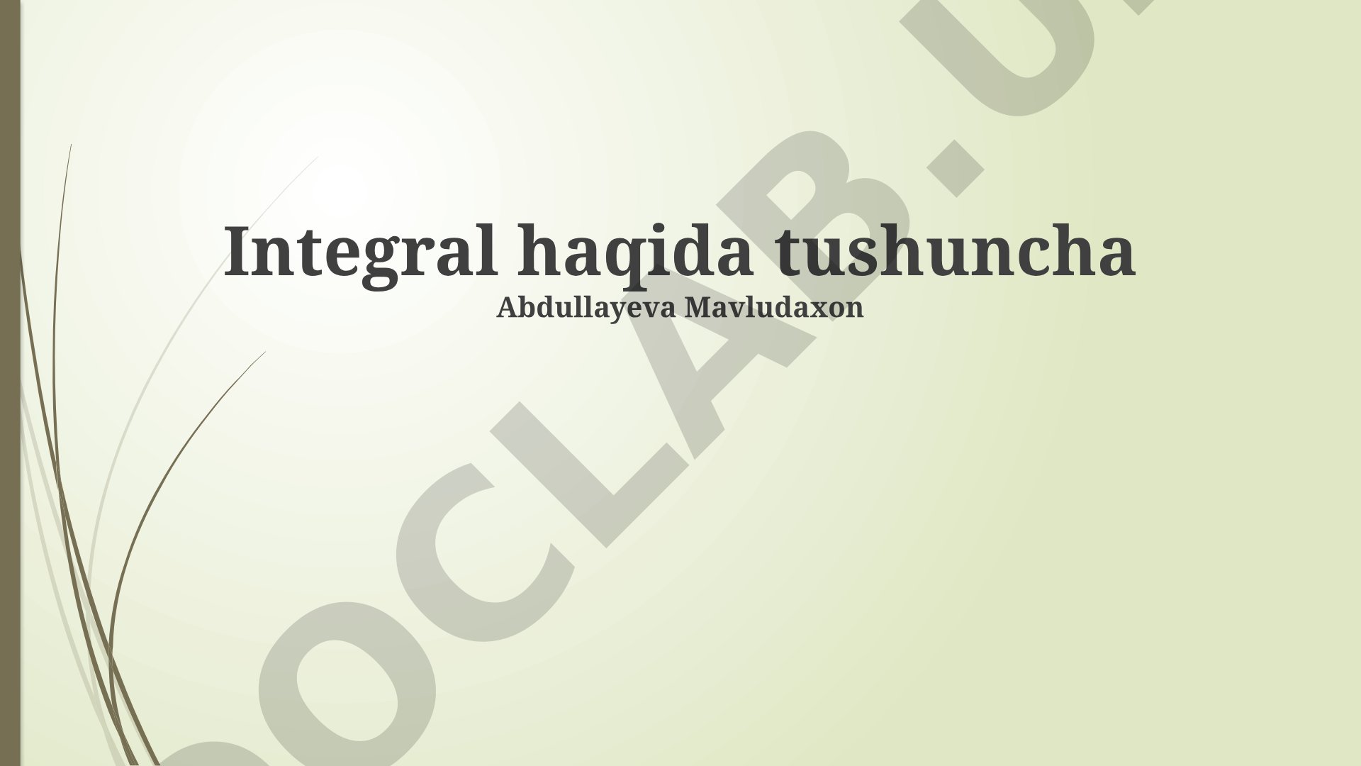 Integral haqida tushuncha