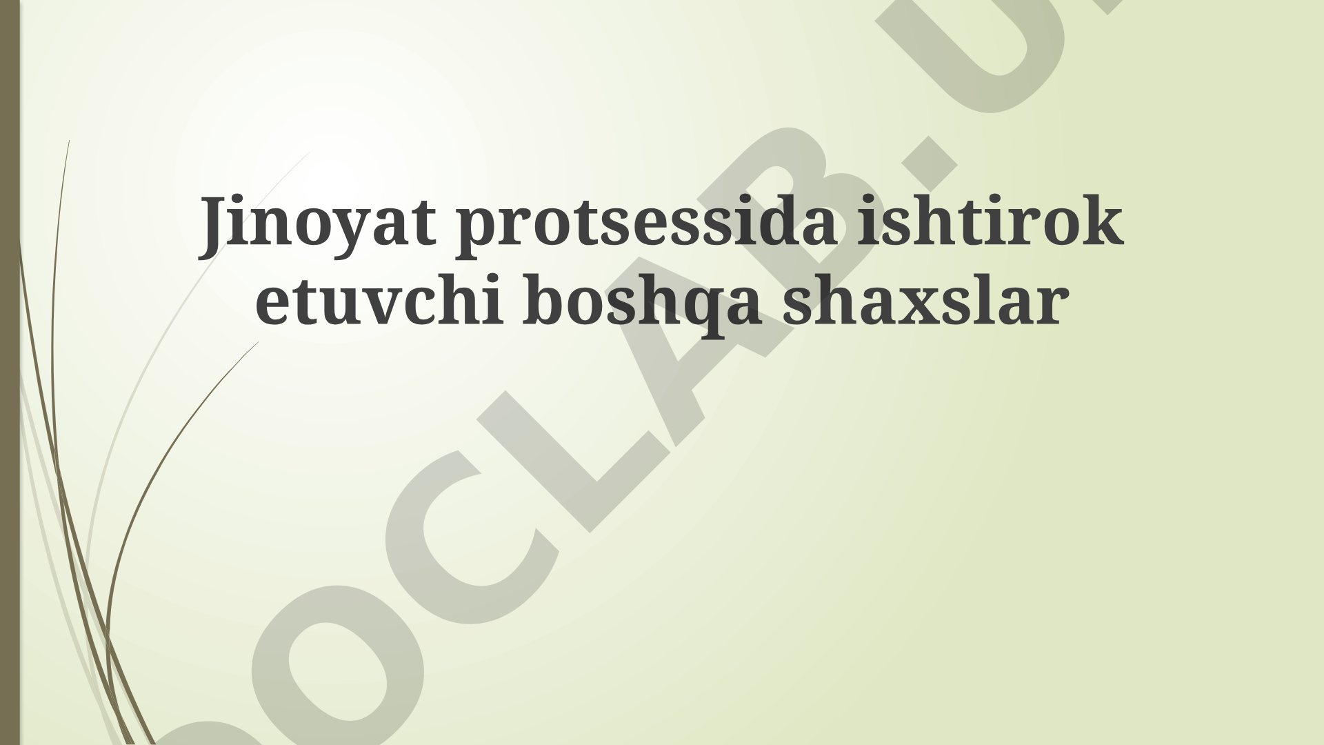 Jinoyat protsessida ishtirok etuvchi boshqa shaxslar