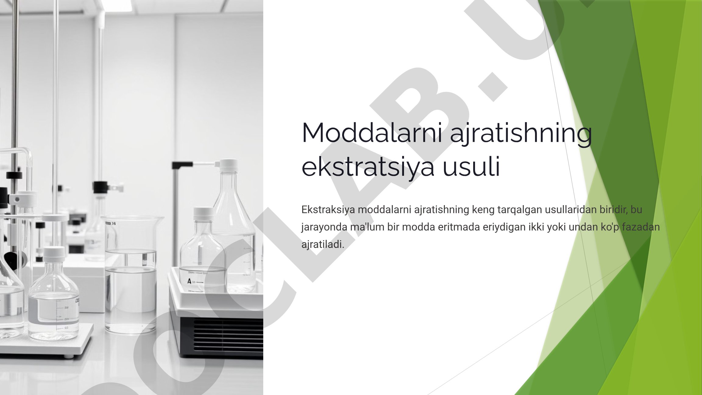 Moddalarni ajratishning ekstraksiya usuli
