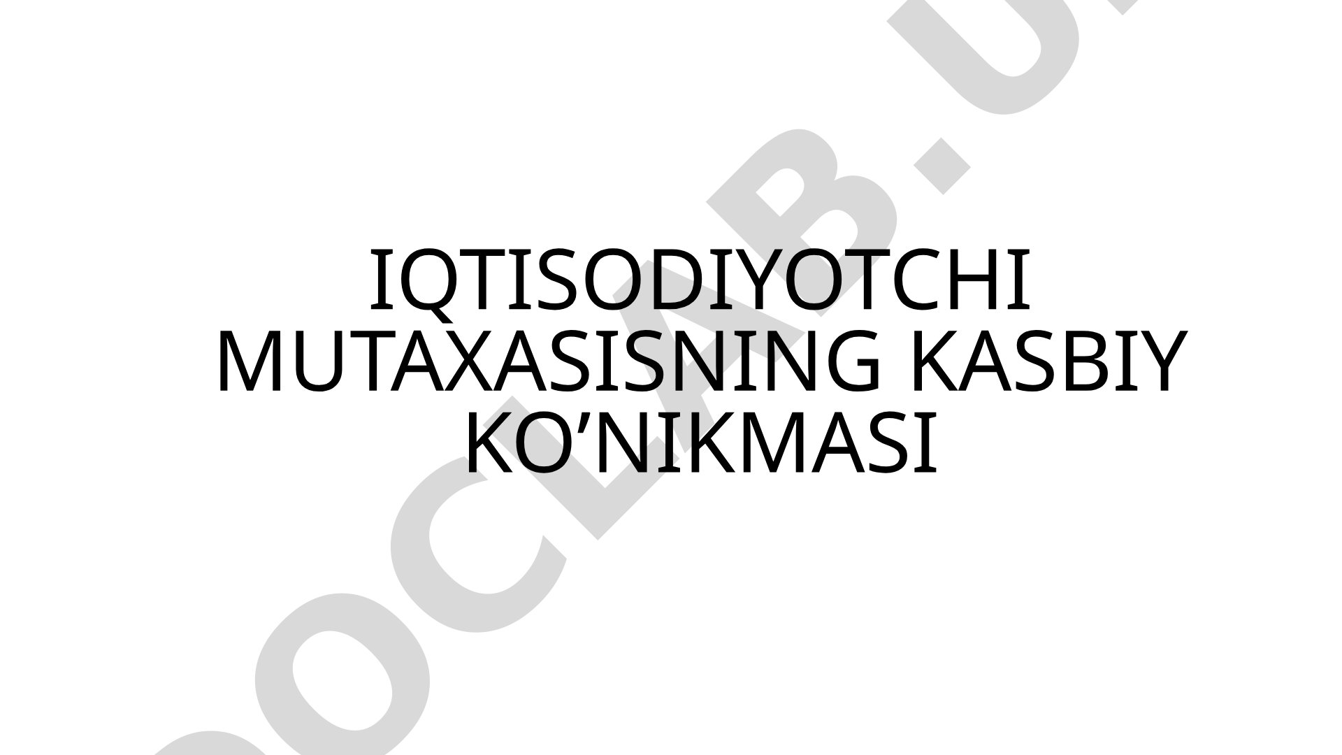 Iqtisodchi mutaxassisning kasbiy ko'nikmalari