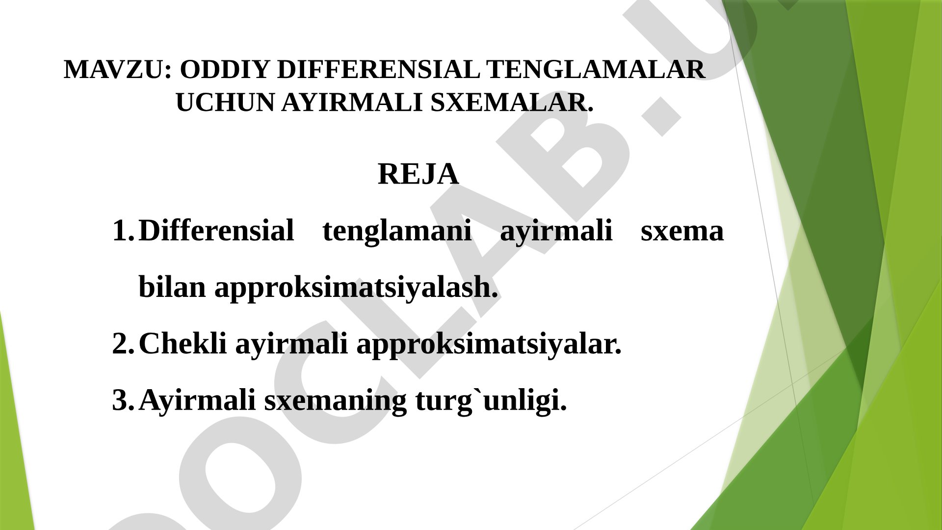Oddiy differensial tenglamalar uchun ayirmali sxemalar