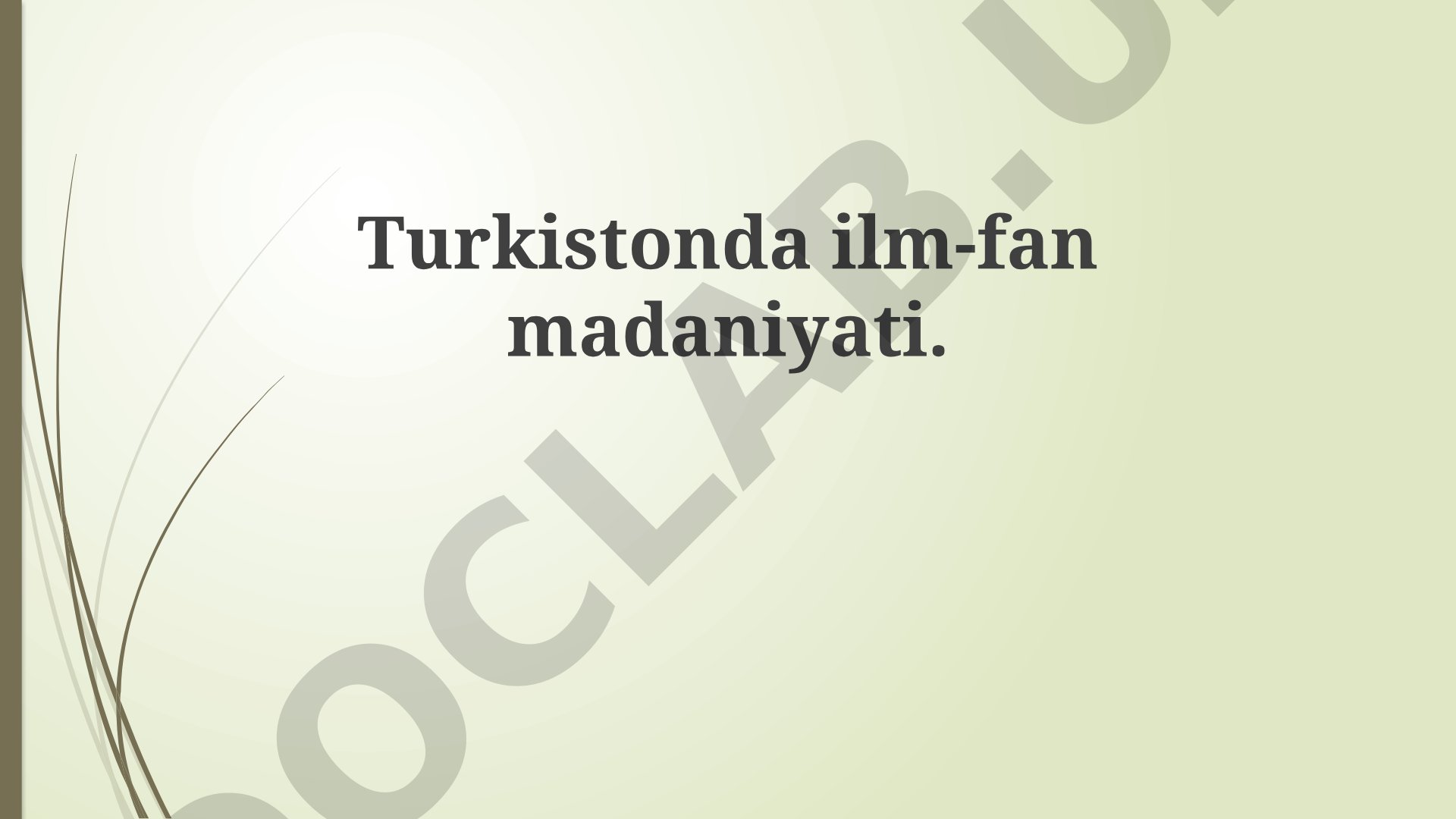 Turkistonda ilm-fan madaniyati