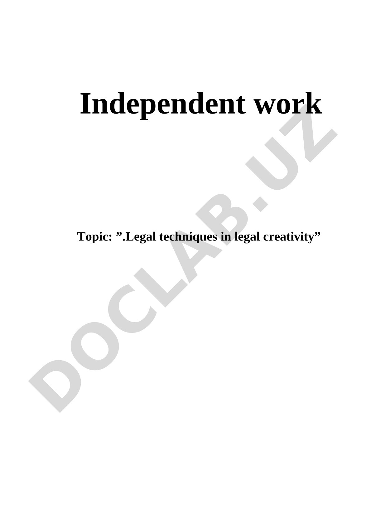 Legal techniques in legal creativity