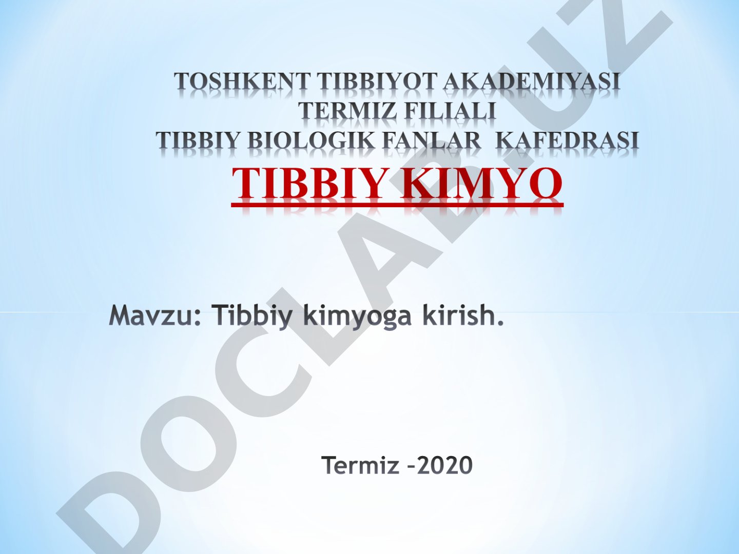 Kimyo bizning hayotimizda