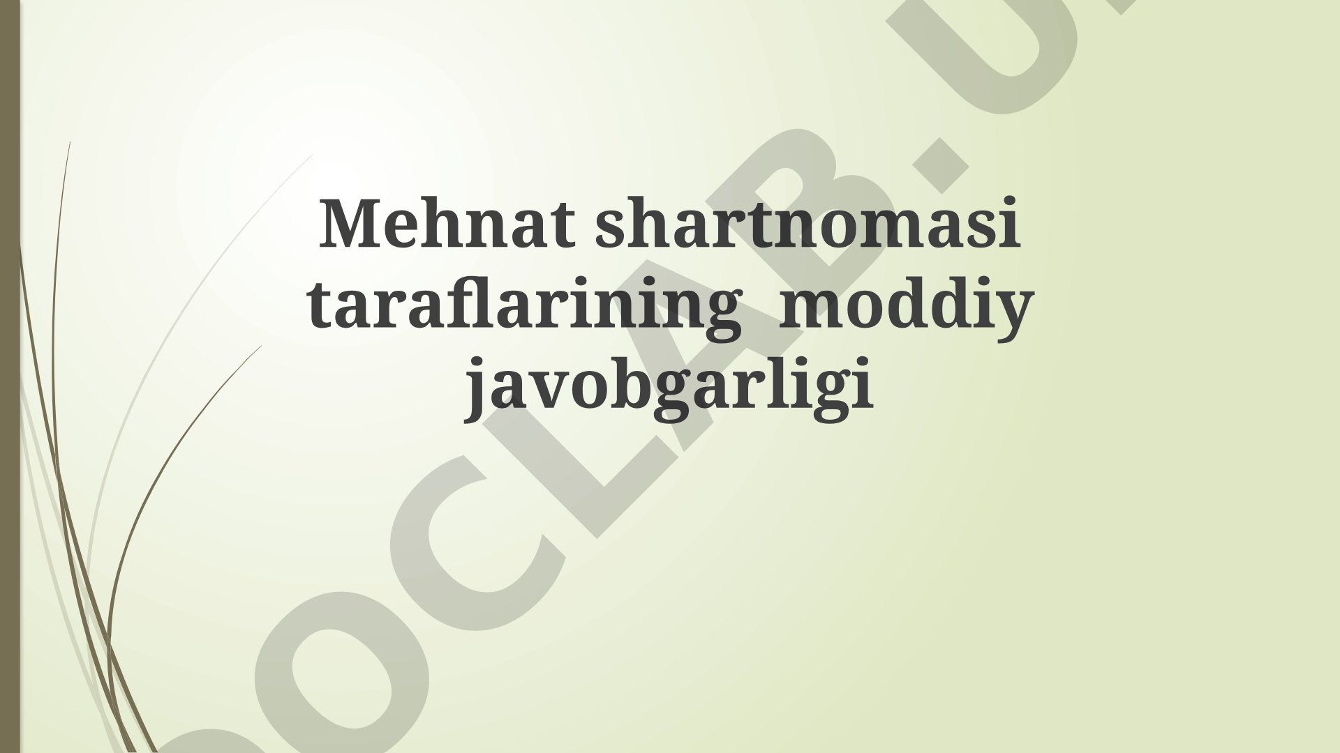 Mehnat shartnomasi taraflarining moddiy javobgarligi