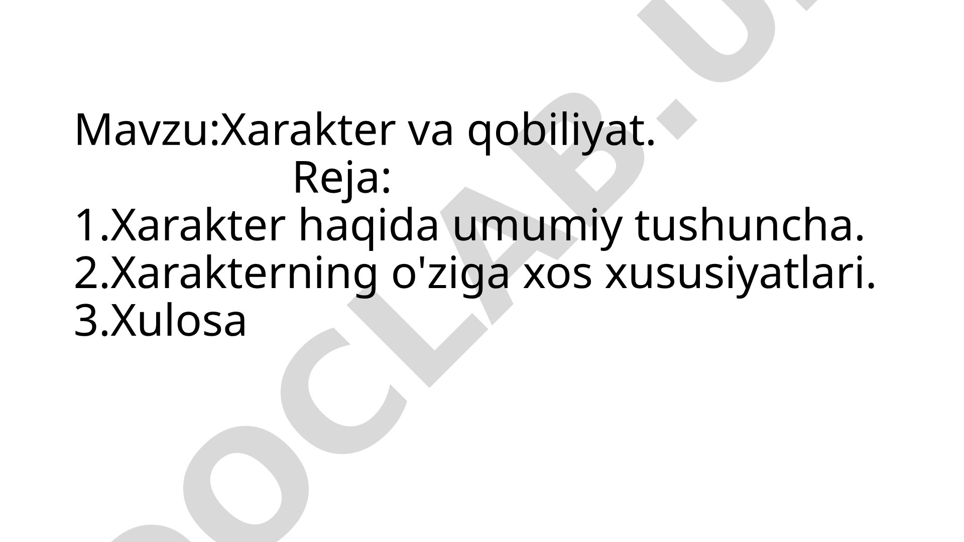 Xarakter va qobiliyat