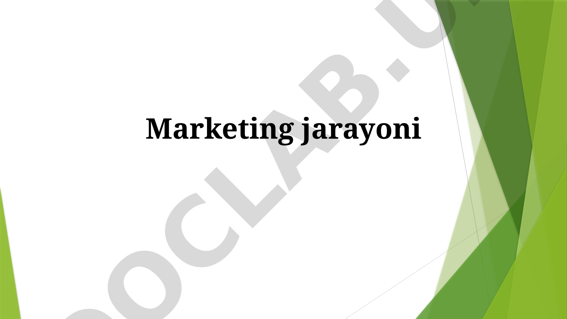 Marketing jarayoni: tahlil usullari va maqsadlarni belgilash