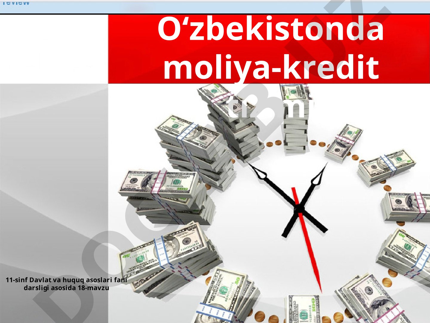 O'zbekistonda moliya-kredit tizimi