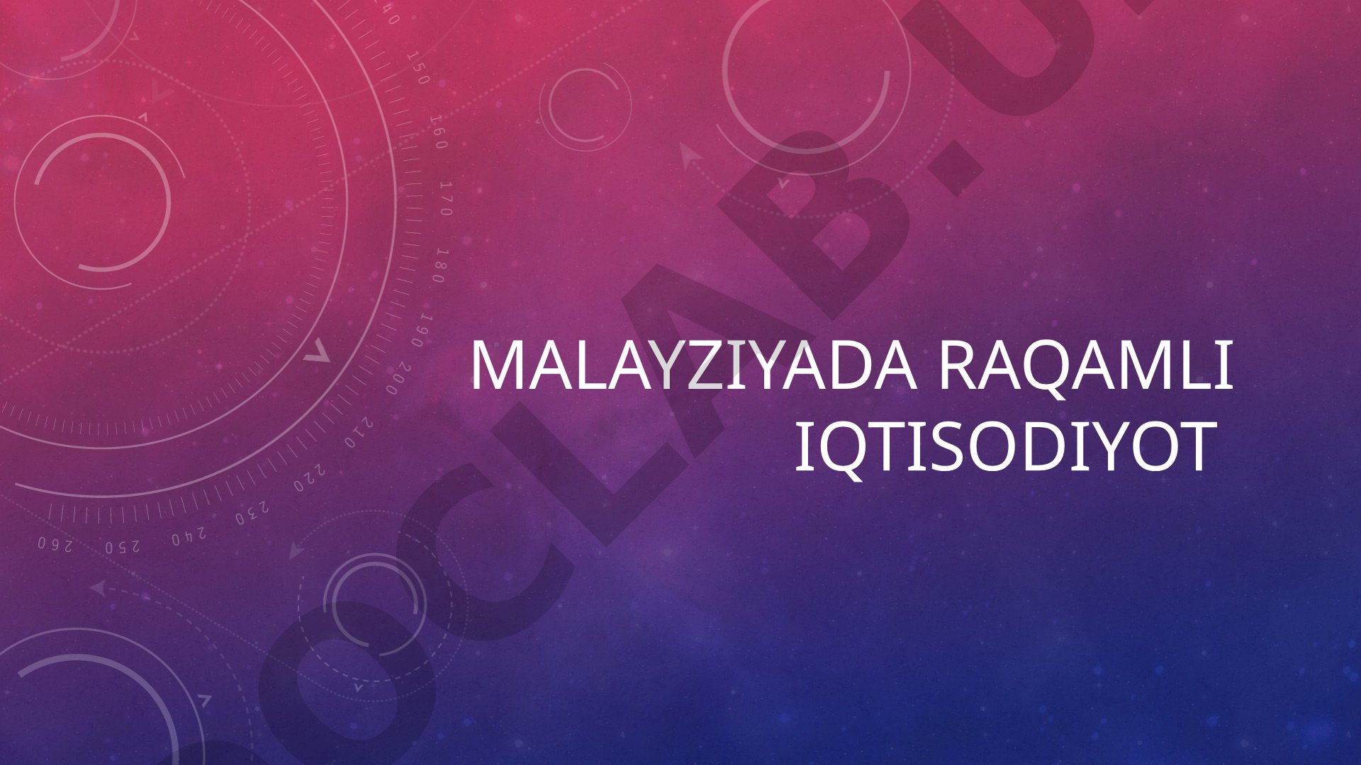 Malayziyada raqamli iqtisodiyot reja