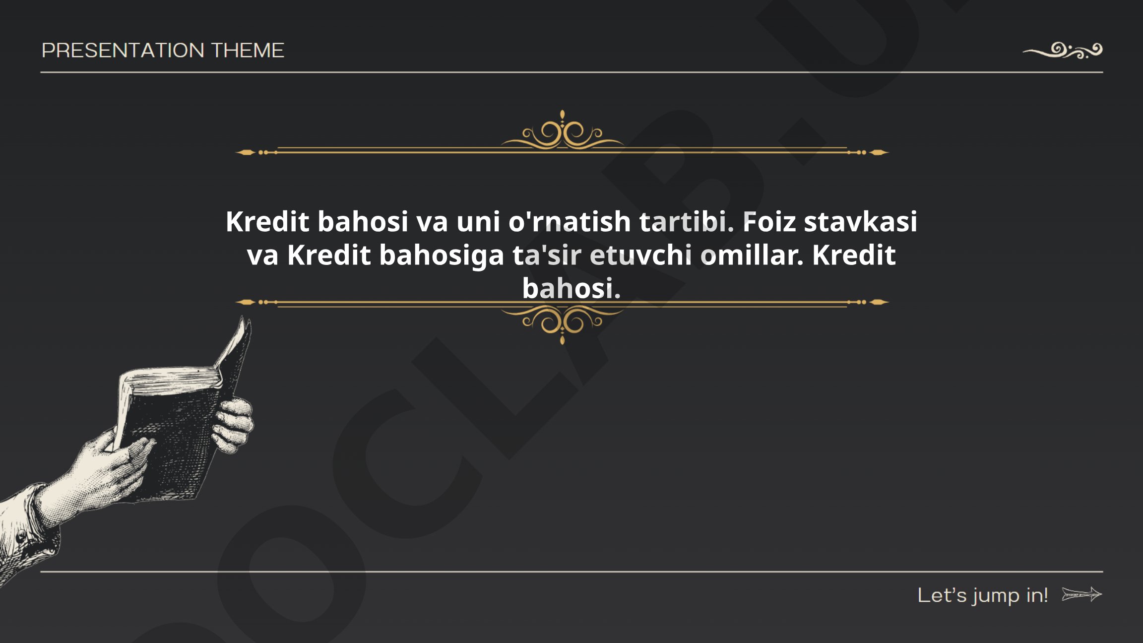 Kredit bahosi va uni o'rnatish tartibi