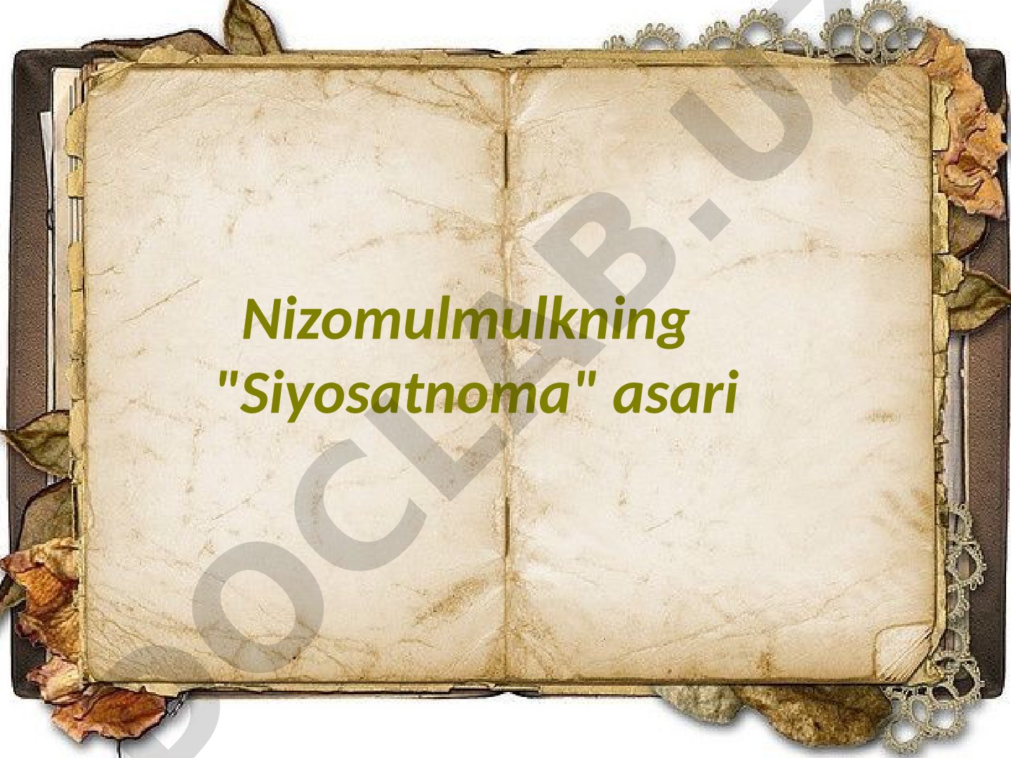 Siyosatnoma asari 50 bobda davlat boshqaruvi, adolat va axloqiy nasihatlarni bayon qiladi