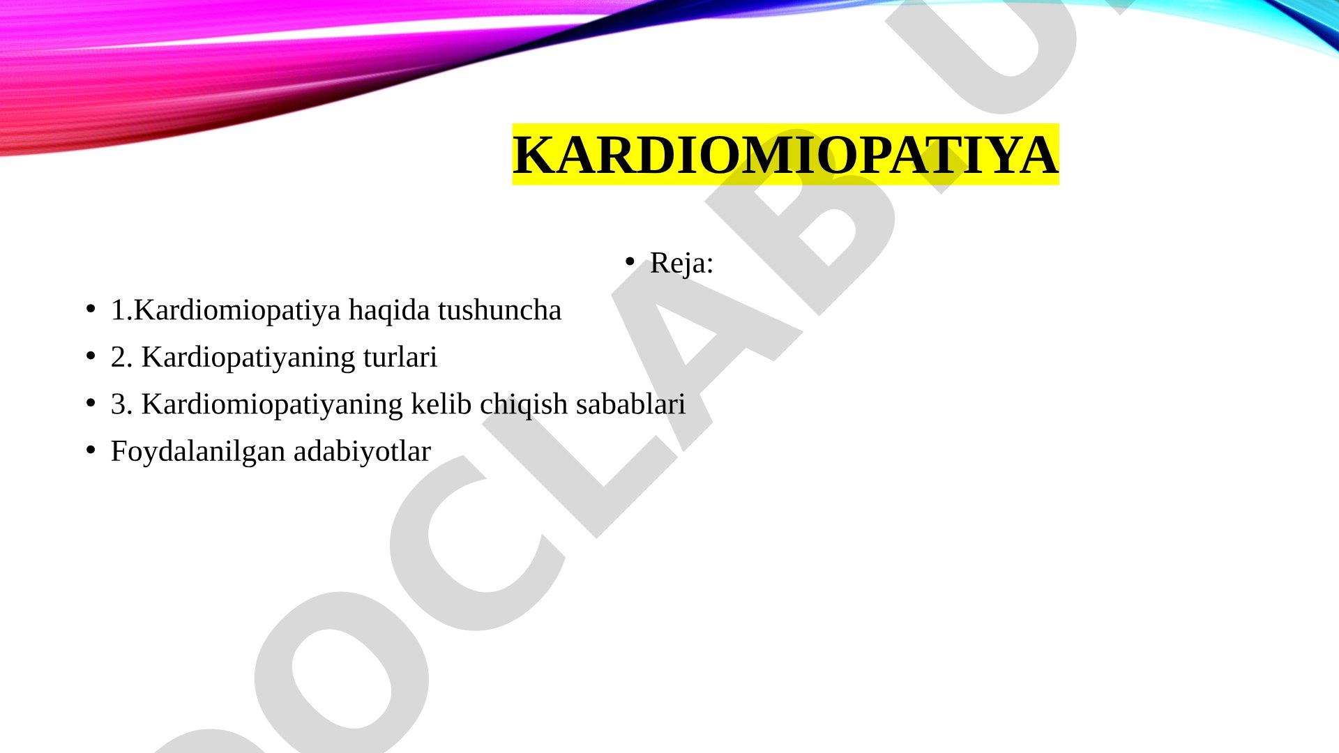Kardiomiopatiya kasalligi haqida ma'lumot, turlari va sabablari