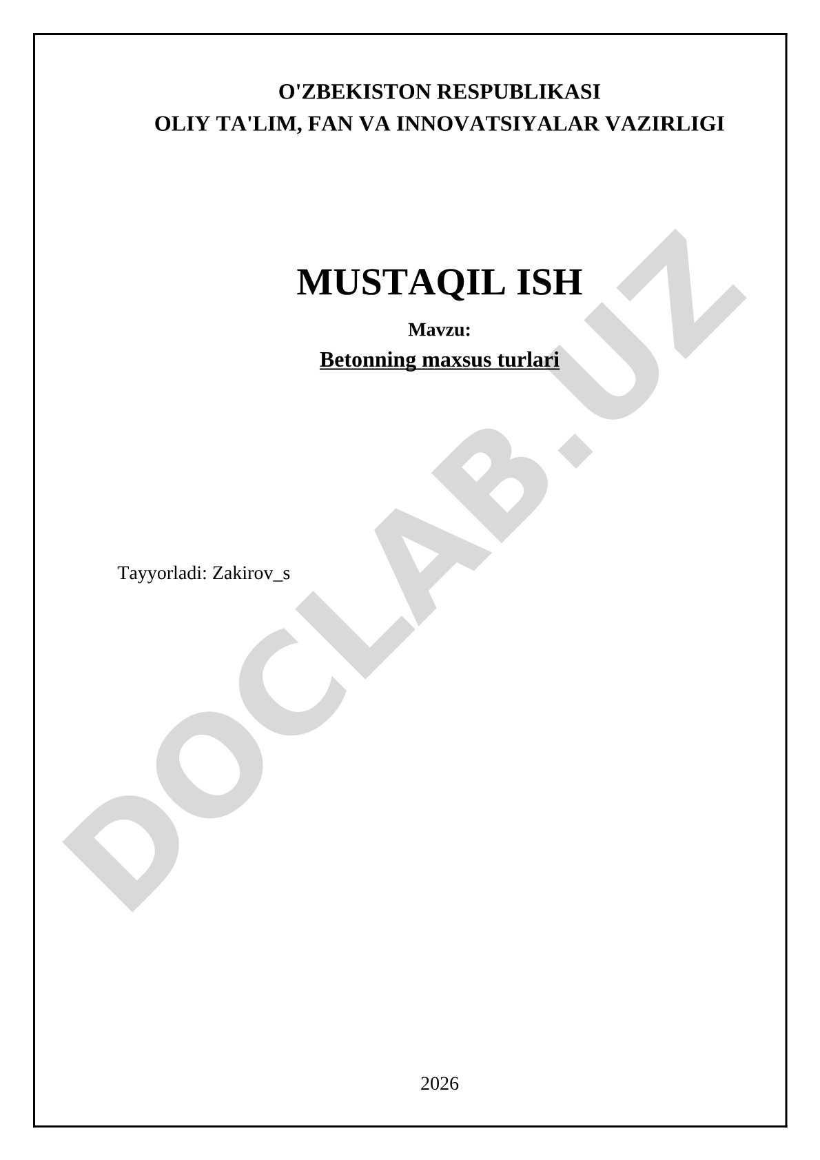 Betonning maxsus turlari
