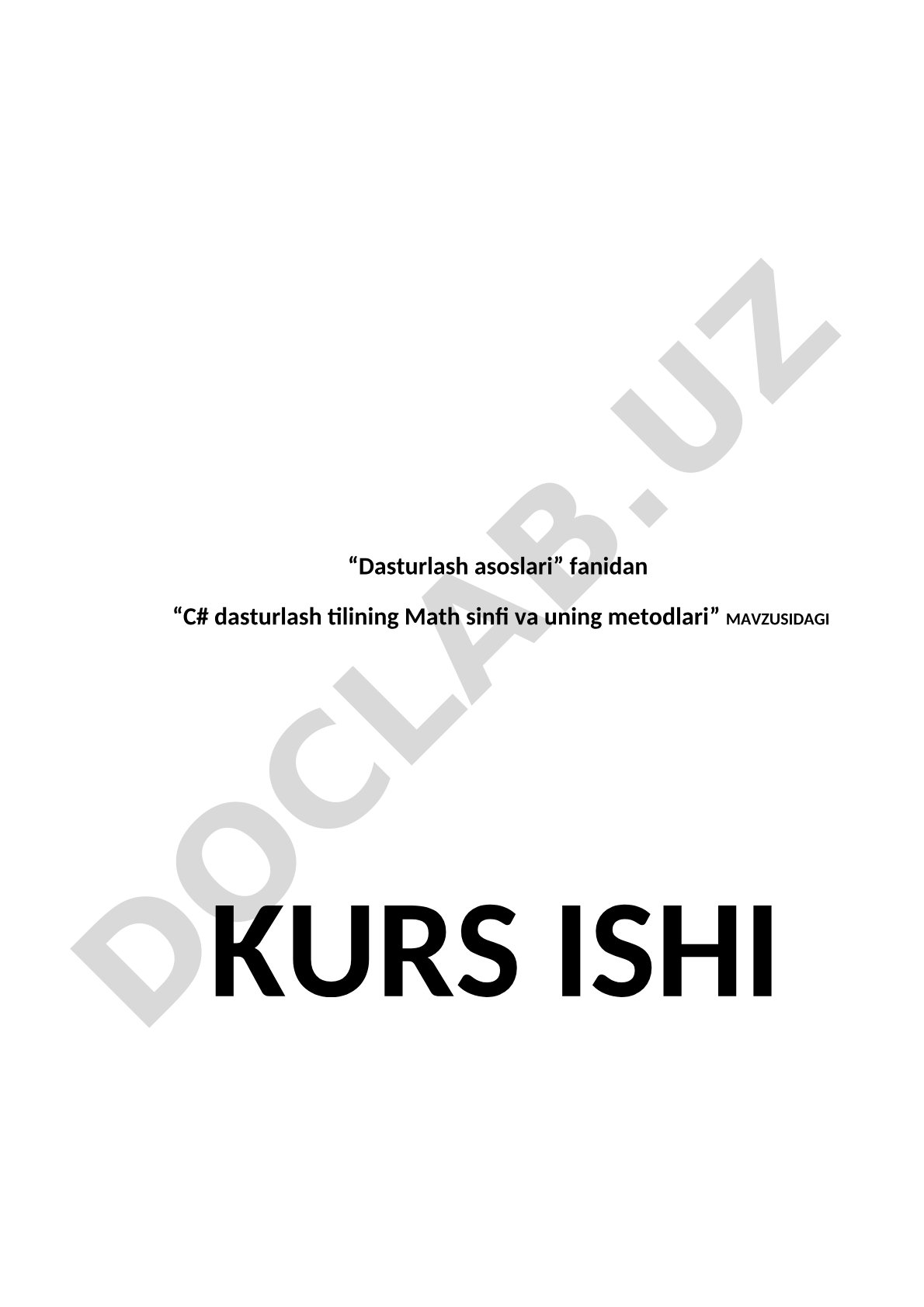 C# dasturlash tilining Math sinfi va uning metodlari