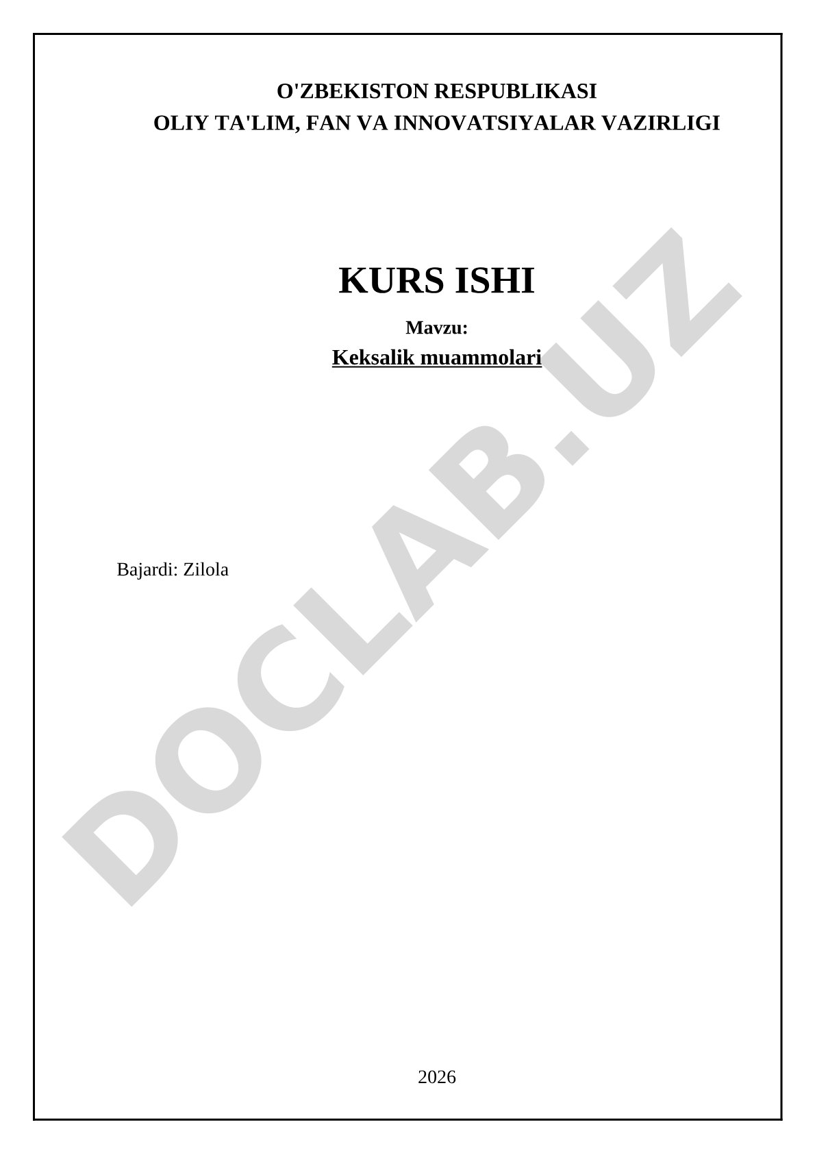 Keksalik muammolari