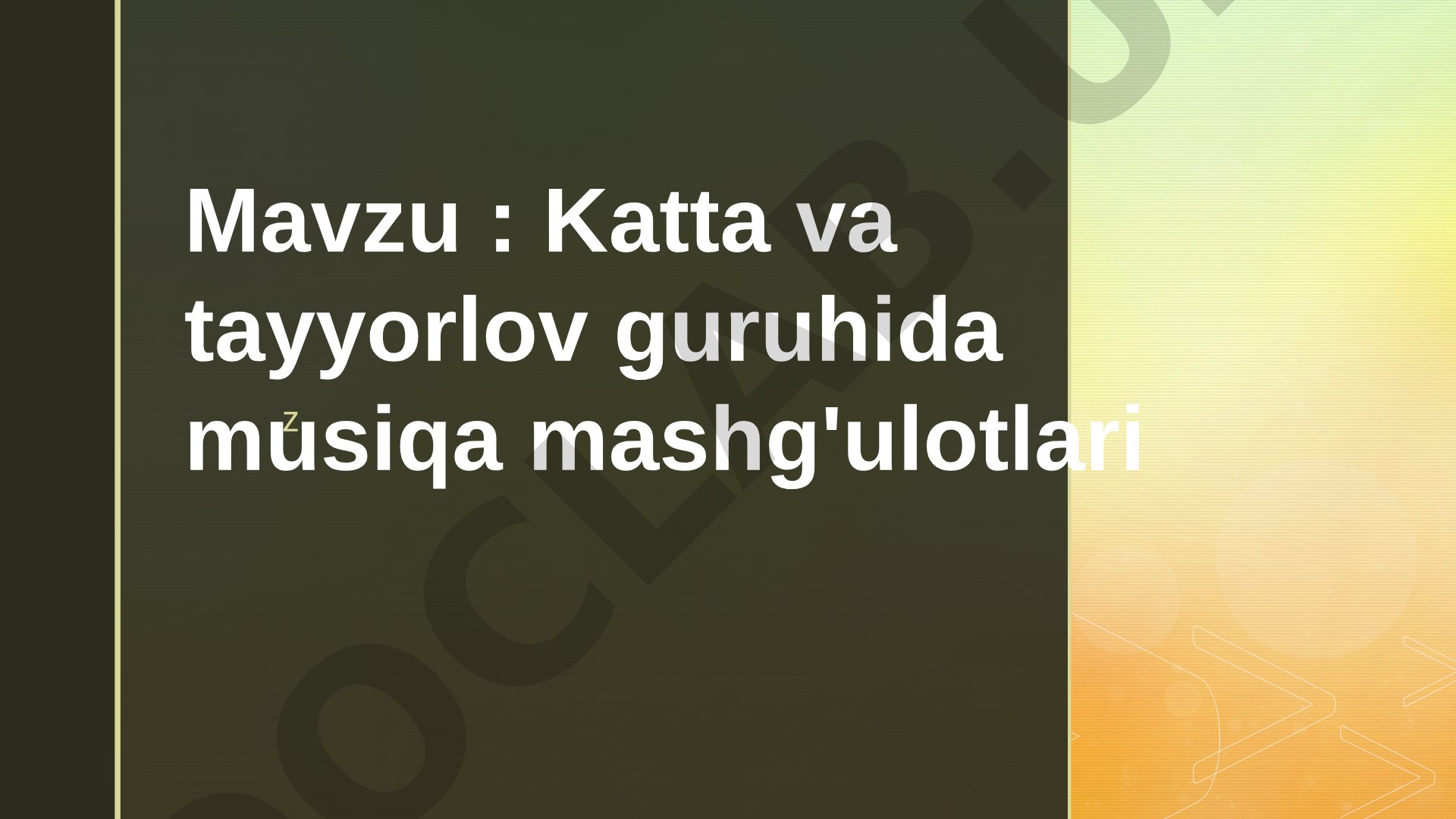 Katta va tayyorlov guruhida musiqa mashg'ulotlari