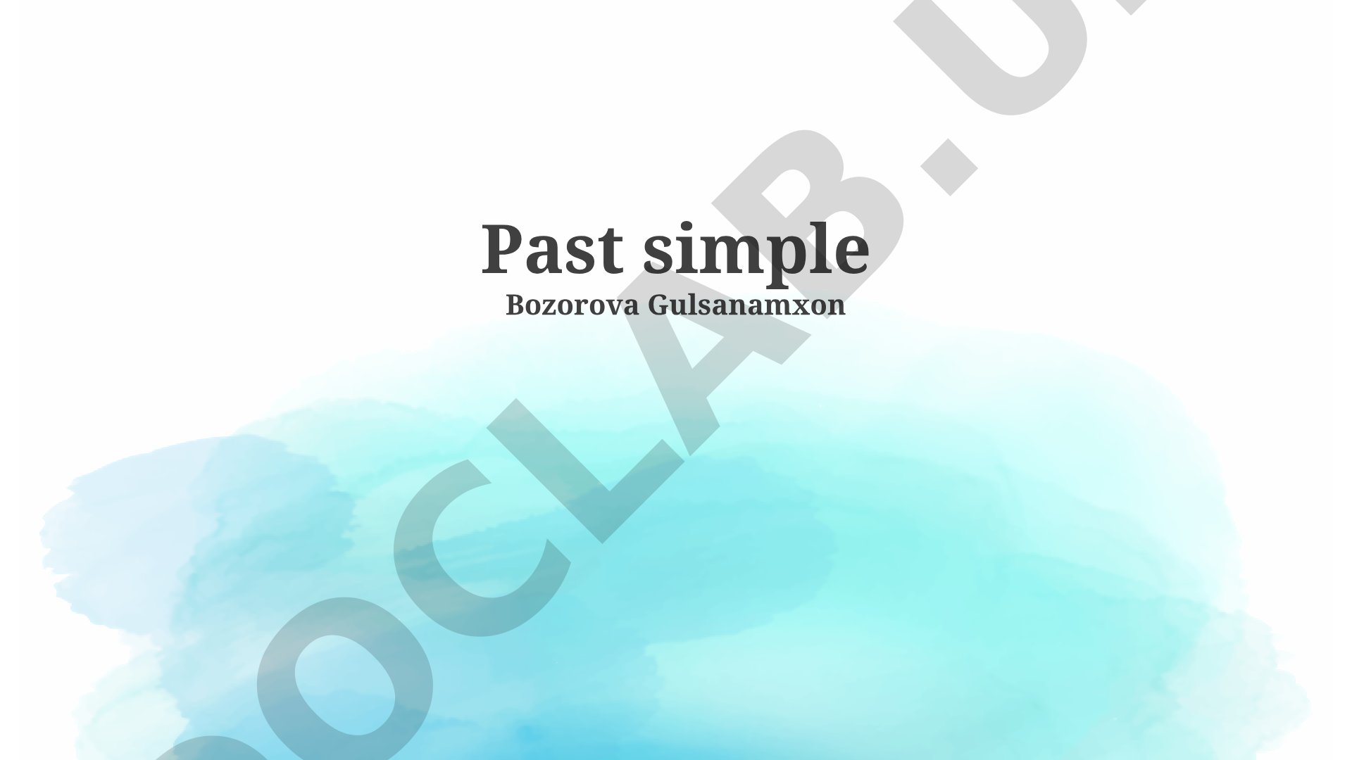 Past Simple: Formation and Usage