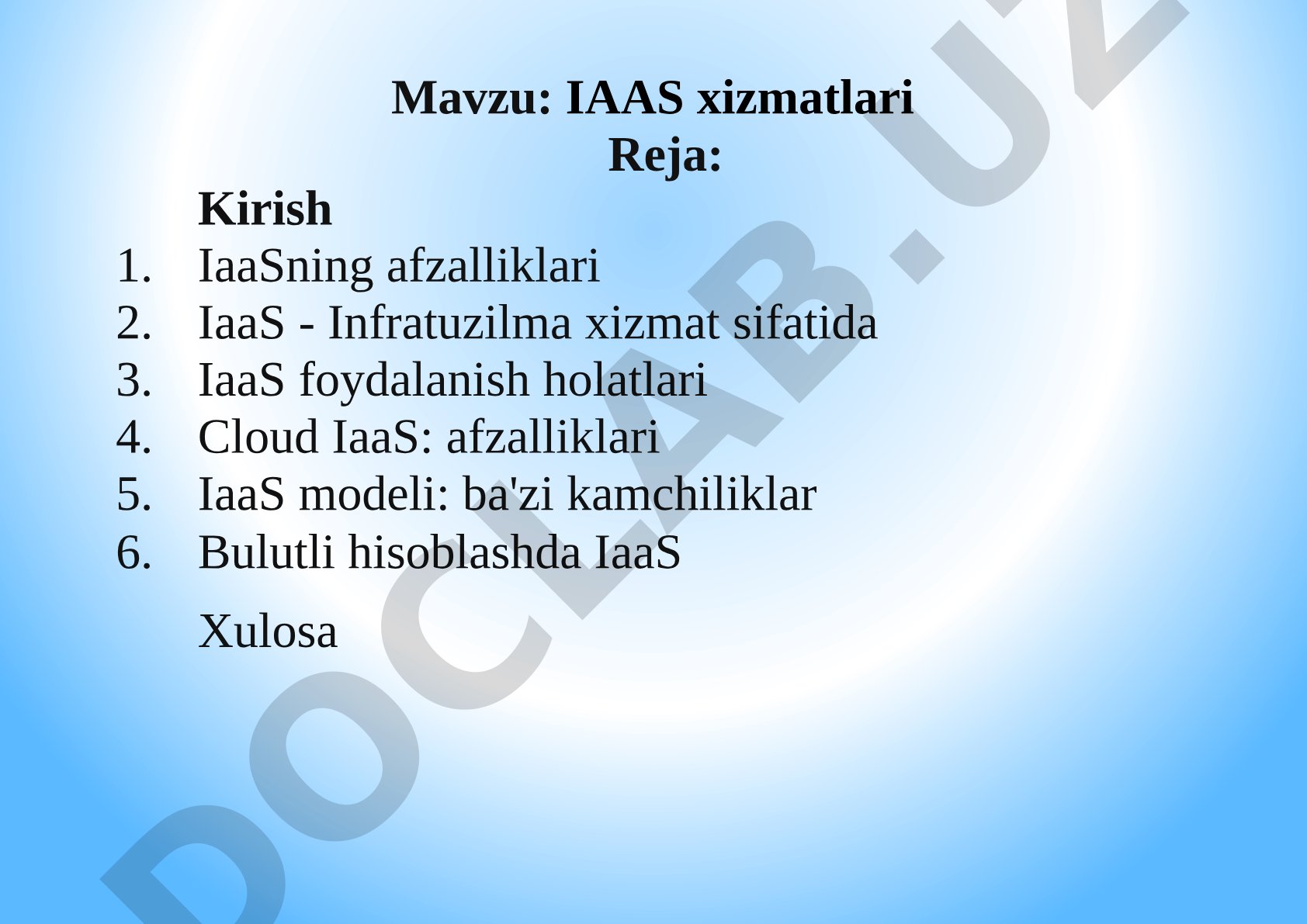 IAAS xizmatlari