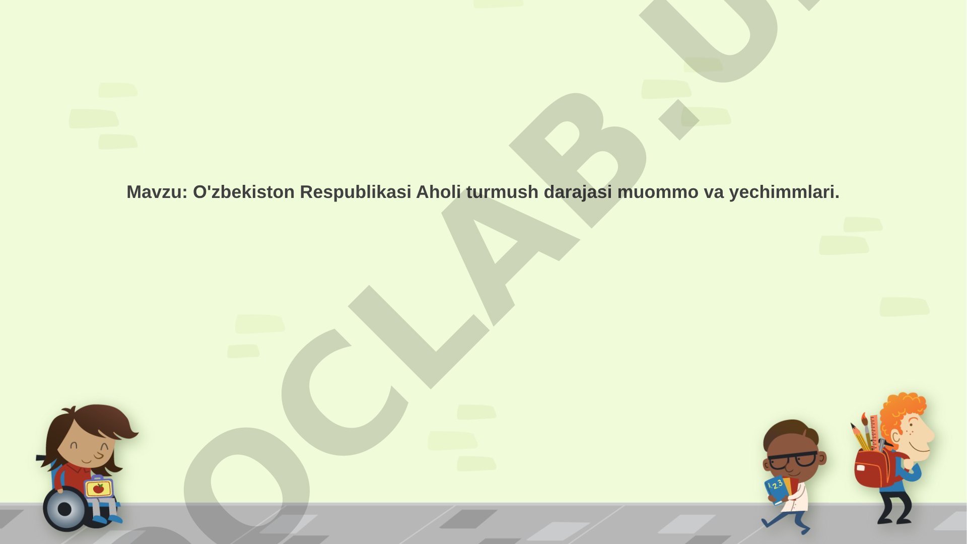 O'zbekiston Respublikasi Aholi turmush darajasi muommo va yechimmlari
