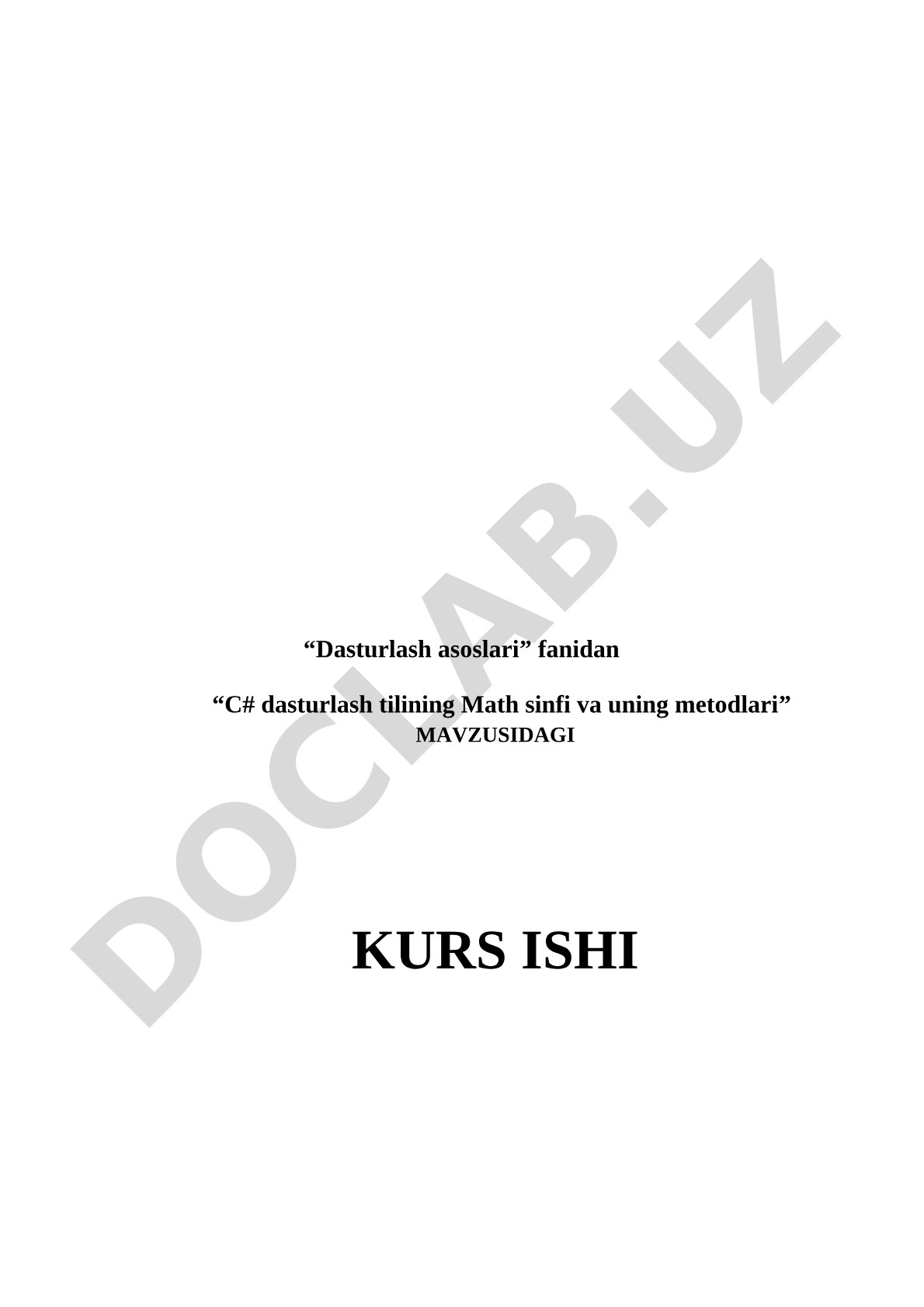 C# dasturlash tilining Math sinfi va uning metodlari