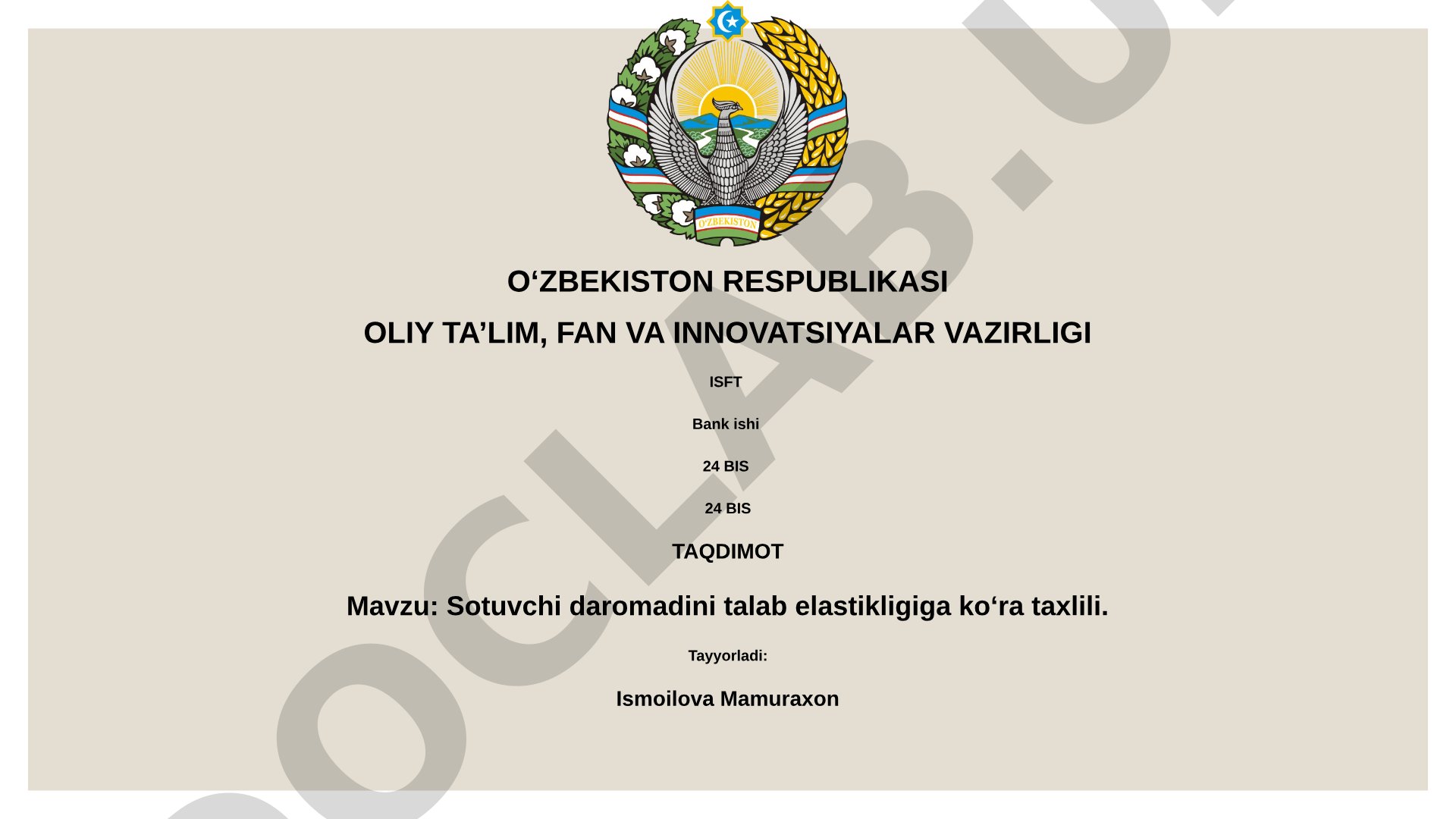 Sotuvchi daromadini talab elastikligiga ko'ra tahlili