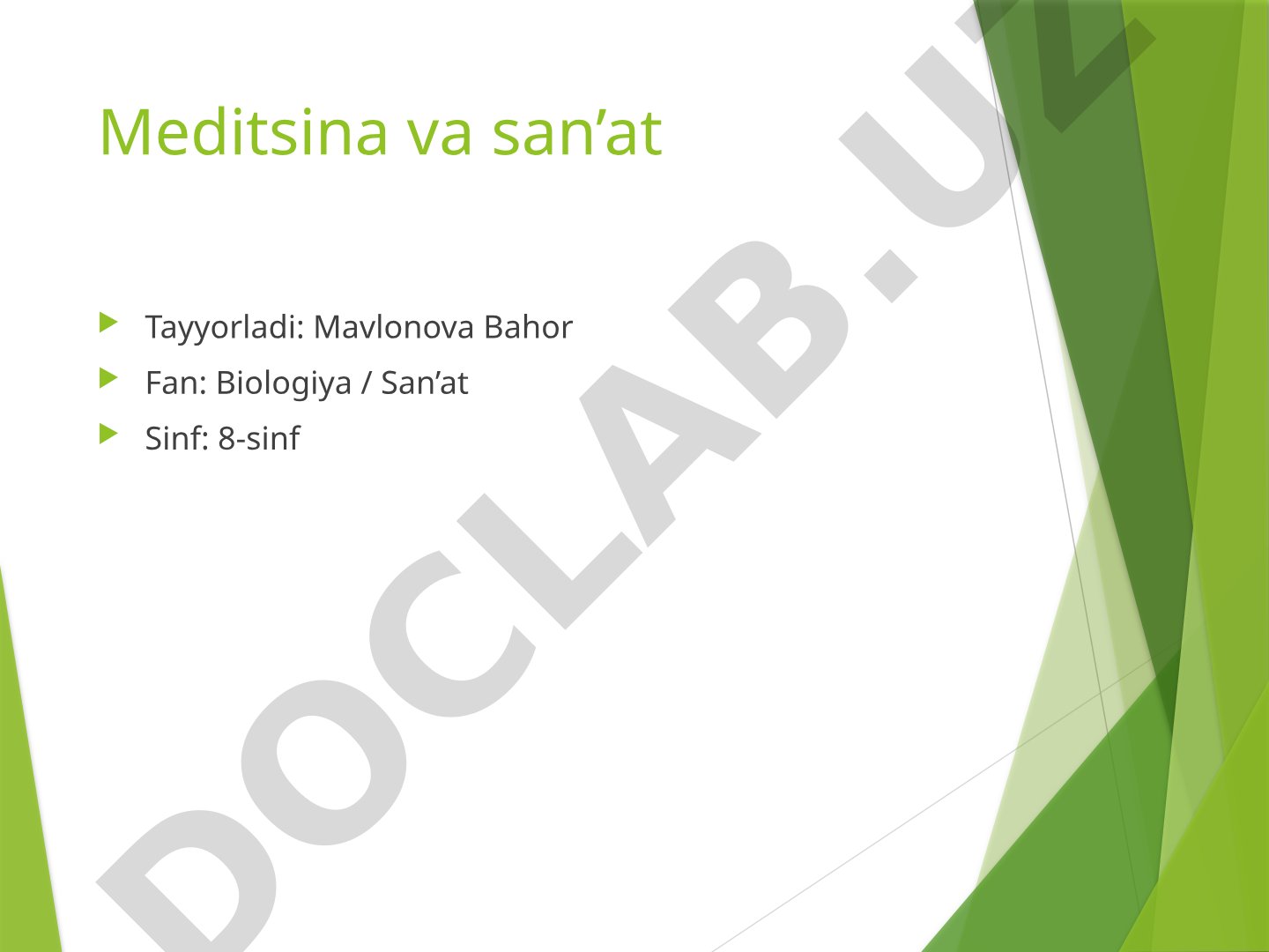 Meditsina va san’at