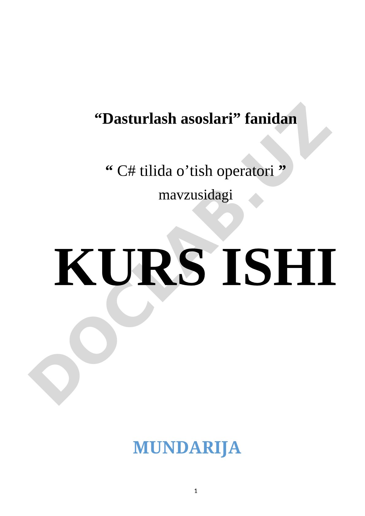 C# tilida o’tish operatori