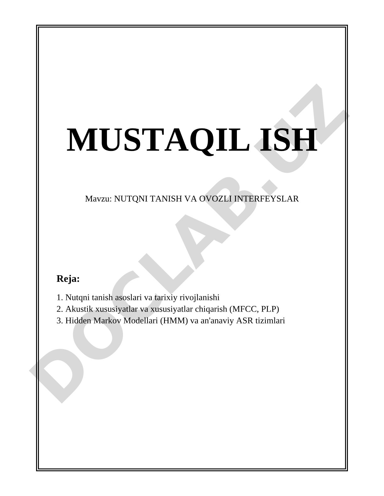Nutqni tanish va ovozli interfeyslar