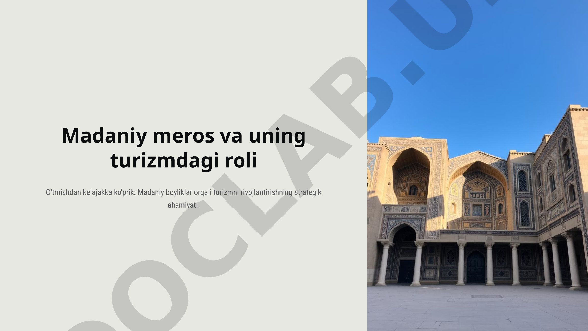 Madaniy meros va uning turizmdagi roli